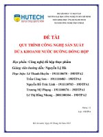 đề tài quy trình công nghệ sản xuất dứa khoanh nước đường đóng hộp