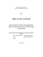 tiểu luận cuối kỳ phân tích các nhân tố ảnh hưởng đến giá trị sản xuất của trang trại chăn nuôi