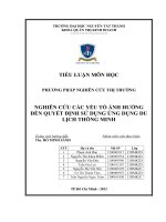 nghiên cứu các yếu tố ảnh hưởng đến quyết định sử dụng ứng dụng du lịch thông minh