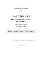 bài tiểu luận môn kỹ năng giao tiếp và thuyết trình đề tài sống tối giản