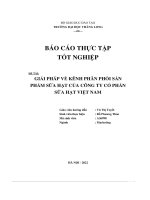 giải pháp về kênh phân phối sản phẩm sữa hạt của công ty cổ phần sữa hạt việt nam