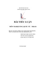 bài tiểu luận môn marketing quốc tế mk416 xây dựng chiến lược thâm nhập thị trường thái lancho công viên giải trí disneyland