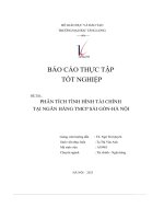 báo cáo thực tập tốt nghiệp phân tích tình hình tài chính tại ngân hàng tmcp sài gòn hà nội