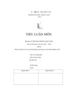 tiểu luận môn quản lý rủi ro chuỗi cung ứng phân tích quản lý rủi ro trong hoạt động mua hàng của một doanh nghiệp cụ thể