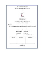 tiểu luận marketing dịch vụ logistics đề tài lên kế hoạch b2b marketing cho dịch vụ logistics của công ty song long