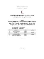 kế hoạch pr cho khu nghỉ dưỡng flc halong bay golf club luxury resort vào hè 2021 sau giai đoạn giãn cách do dịch bệnh covid