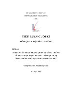 nghiên cứu thực trạng quan hệ công chúng và thực hiện một chương trình quan hệ công chúng cho rạp chiếu phim galaxy