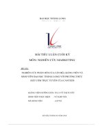 nghiên cứu phản hồi của cán bộ giảng viên và sinh viên đại học thăng long với phương thức đặt cơm trực tuyến của canteen