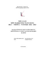 tên đề tài đánh giá chất lượng dịch vụ khách hàng cá nhân tại chi nhánh bidv ba đình