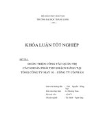 hoàn thiện công tác quản trị các khoản phải thu khách hàng tại tổng công ty may 10 công ty cổ phần