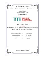 Thiết kế ô tô tải chở kính có bửng nâng hạ trên nền xe Vĩnh Phát NK650L4