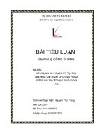 bài tiểu luận quan hệ công chúng đề tài xây dựng kế hoạch pr tại thị trường việt nam cho sản phẩm chè shan tuyết mộc châu năm 2022