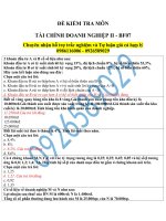 TÀI CHÍNH DOANH NGHIỆP II - BF07