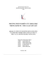 đề tài các nhân tố ảnh hưởng đến sự hài lòng của sinh viên với điều kiện cơ sở vật chất và phục vụ của trường đại học thăng long