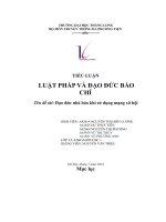 tiểu luận luật pháp và đạo đức báo chí đề tài đạo đức nhà báo khi sử dụng mạng xã hội