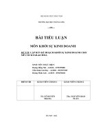 bài tiểu luận môn khởi sự kinh doanh đề tài lập bản kế hoạch khởi sự kinh doanh cho mê cocktailchill
