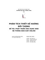 phân tích thiết kế hướngđối tượng đề tài phát triển ứng dụng web hệ thống bán giày online