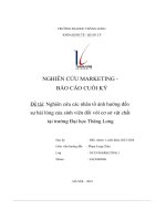 nghiên cứu marketing báo cáo cuối kỳ đề tài nghiên cứu các nhân tố ảnh hưởng đến sự hài lòng của sinh viên đối với cơ sở vật chất tại trường đại học thăng long