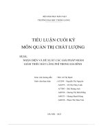 tiểu luận cuối kỳ môn quản trị chất lượng đề tài nhận diện và đề xuất các giải pháp nhằm giảm thiểu bảy lãng phí trong gia đình