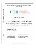 Thiết kế kiểu dáng của ô tô audi r8 sử dụng công cụ Catia và ứng dụng phương pháp mới trong thiết kế ô tô
