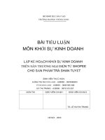 lập kế hoạch khởi sự kinh doanh trên sàn thương mại điện tử shopee cho sản phẩm trà shan tuyết