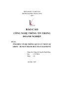 báo cáo công nghệ thông tin trong doanh nghiệp đề tài tìm hiểu về hệ thống quản lý nhân sự hrm human resource management