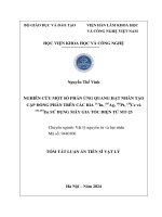 Tóm tắt: Nghiên cứu một số phản ứng quang hạt nhân tạo cặp đồng phân trên các bia 113In, 107Ag, 195Pt, 138Ce và 151,153Eu sử dụng máy gia tốc điện tử MT-25