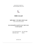 tiểu luận văn hóa việt nam so sánh kiêng kị dân gian việt nam và hàn quốc
