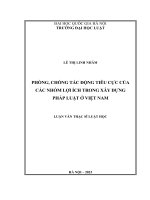 Luận văn thạc sĩ luật học: Phòng, chống tác động tiêu cực của các nhóm lợi ích trong xây dựng pháp luật ở Việt Nam
