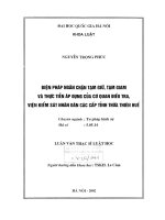Luận văn thạc sĩ luật học: Biện pháp ngăn chặn tạm giữ, tạm giam và thực tiễn áp dụng của cơ quan điều tra, Viện kiểm sát nhân dân các cấp tỉnh Thừa Thiên Huế