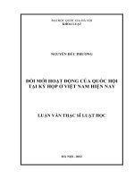 Luận văn thạc sĩ luật học: Đổi mới hoạt động của Quốc hội tại kỳ họp ở Việt Nam hiện nay
