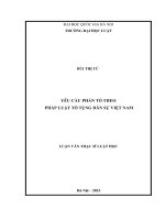 Luận văn thạc sĩ luật học: Yêu cầu phản tố theo pháp luật tố tụng dân sự Việt Nam