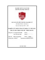 bài tập lớn môn thương mại điện tử nghiên cứu phân tích từ khóa và viết bài chuẩn seo theo chủ đề thời trang