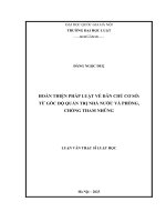 Luận văn thạc sĩ luật học: Hoàn thiện pháp luật về dân chủ cơ sở: Từ góc độ quản trị Nhà nước và phòng, chống tham nhũng