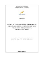 các yếu tố ảnh hưởng đến quyết định gửi tiết kiệm của khách hàng cá nhân tại ngân hàng trách nhiệm hữu hạn indovina chi nhánh bình dương