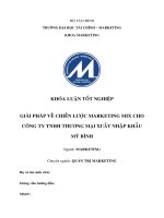Giải pháp chiến lược marketing mix cho công ty trách nhiệm hữu hạn Thương mại Xuất nhập khẩu