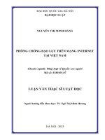 Luận văn thạc sĩ luật học: Phòng chống bạo lực trên mạng Internet tại Việt Nam
