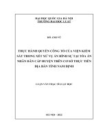 Luận văn thạc sĩ luật học: Thực hành quyền công tố của Viện Kiểm sát trong xét xử vụ án hình sự tại toàn án nhân dân cấp huyện trên cơ sở thực tiễn địa bàn tỉnh Nam Định