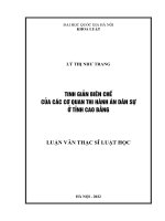 Luận văn thạc sĩ luật học: Tinh giản biên chế của các cơ quan Thi hành án dân sự ở tỉnh Cao Bằng