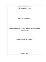 Luận văn thạc sĩ luật học: Giới hạn quyền của người dùng mạng xã hội ở Việt Nam