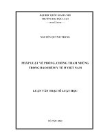 Luận văn thạc sĩ luật học: Pháp luật về phòng, chống tham nhũng trong Bảo hiểm y tế ở Việt Nam