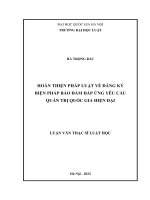Luận văn thạc sĩ luật học: Hoàn thiện pháp luật về đăng ký biện pháp bảo đảm đáp ứng yêu cầu quản trị quốc gia hiện đại
