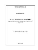 Luận văn thạc sĩ luật học: Tội giết người do vượt quá giới hạn phòng vệ chính đáng trong luật hình sự Việt Nam