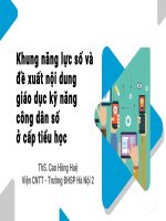 KHUNG NĂNG LỰC SỐ VÀ ĐỀ XUẤT NỘI DUNG GIÁO DỤC KỸ NĂNG CÔNG DÂN SỐ Ở CẤP TIỂU HỌC 10 ĐIỂM