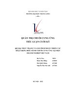 đề tài thực trạng và giải pháp hoàn thiện các hoạt động điều hành chuỗi cung ứng tại một doanh nghiệp việt nam