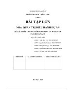 bài tập lớn quản trị điều hành dự án đề tài phát triển chuỗi homestay la maison de fleurs đà nẵng