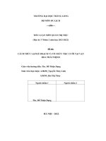 tiểu luận môn quản trị tiệc cách thức lập kế hoạch và tổ chức tiệc cưới tại vạn hoa thái thịnh