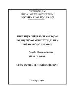 Tóm tắt: Thực hiện chính sách xây dựng đô thị thông minh từ thực tiễn thành phố Hồ Chí Minh