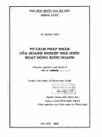 Luận văn thạc sĩ luật học: Tư cách pháp nhân của doanh nghiệp nhà nước hoạt động kinh doanh