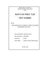 báo cáo thực tập tốt nghiệp đề tài hoạt động quản lý kho của công ty cổ phần elitegroup việt nam